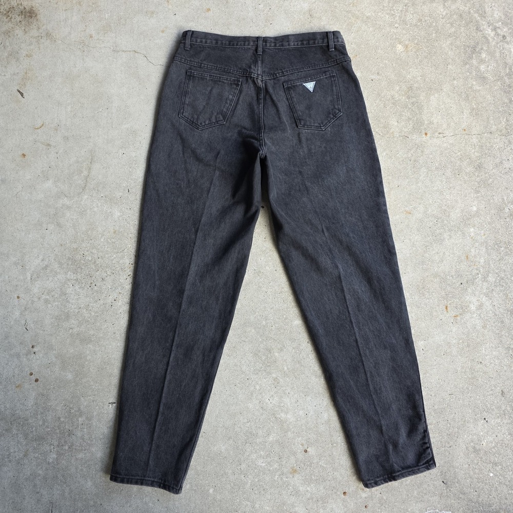 Vintage GUESS Pascal 075 Jeans Sz 40 Black USA High Waisted Tapered 90s Baggy - Picture 4 of 11